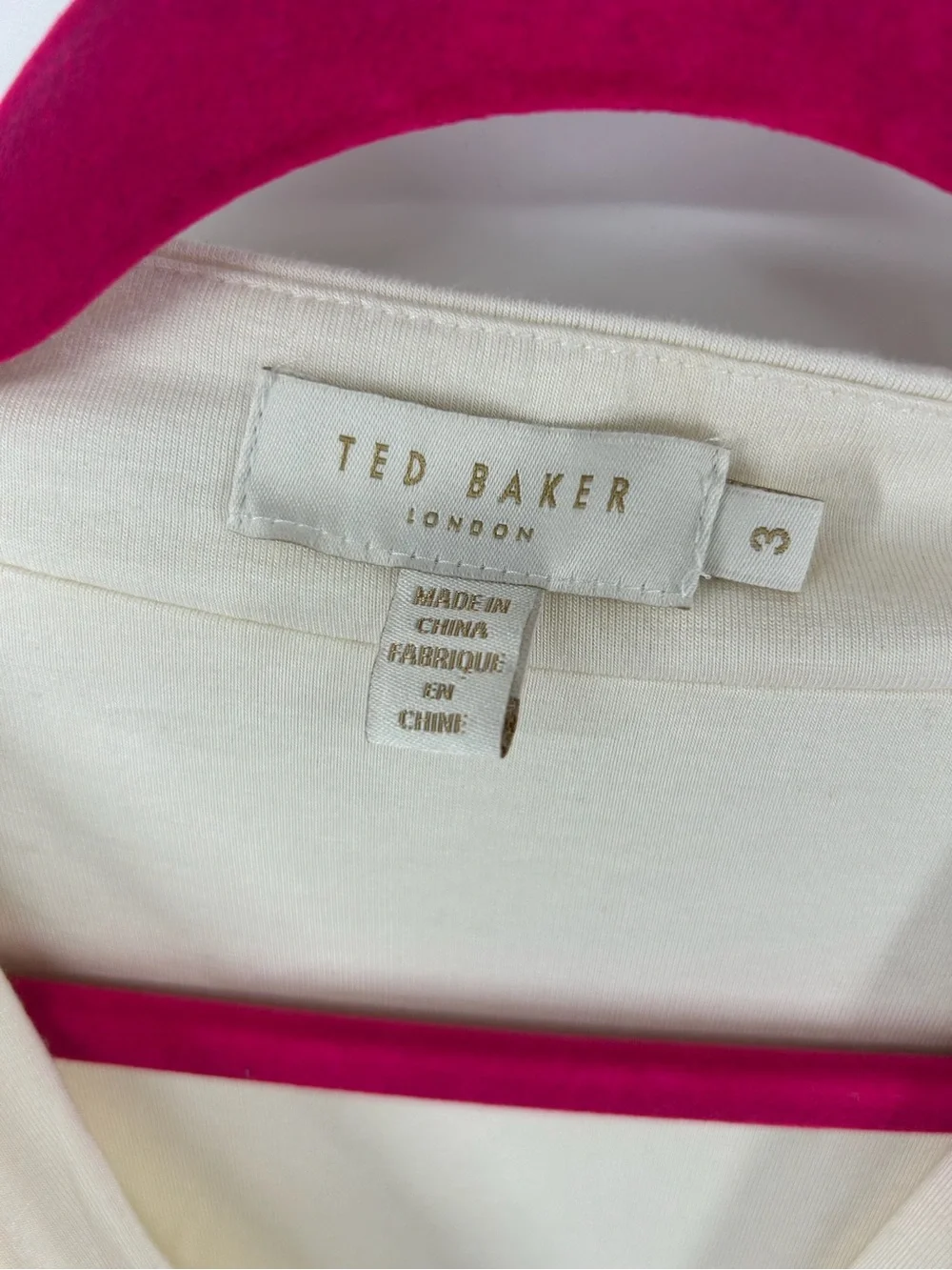 Ted Baker Cream and Light Blue Floral Wrap Midi Dress